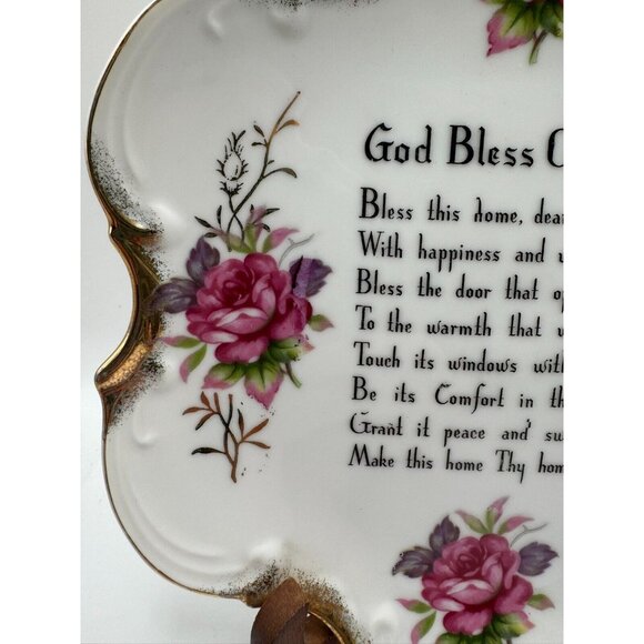God Bless Our Home Prayer Plate HandPainted ESD Japan Enterprise Exclusiv KF7316 - Picture 2 of 12